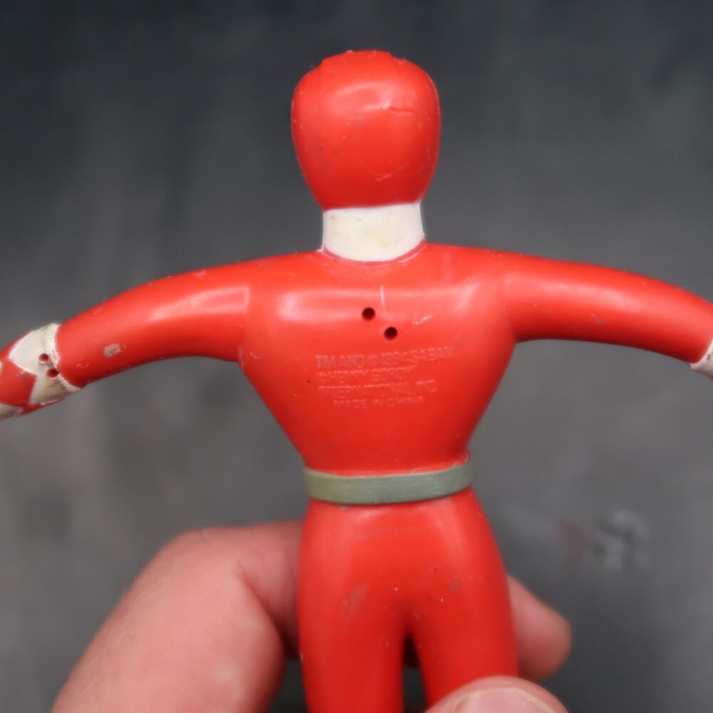 Saban Power Rangers Red Ranger & Blue Ranger Rubber Bendy Figure MMPR 1994 - Picture 4 of 10